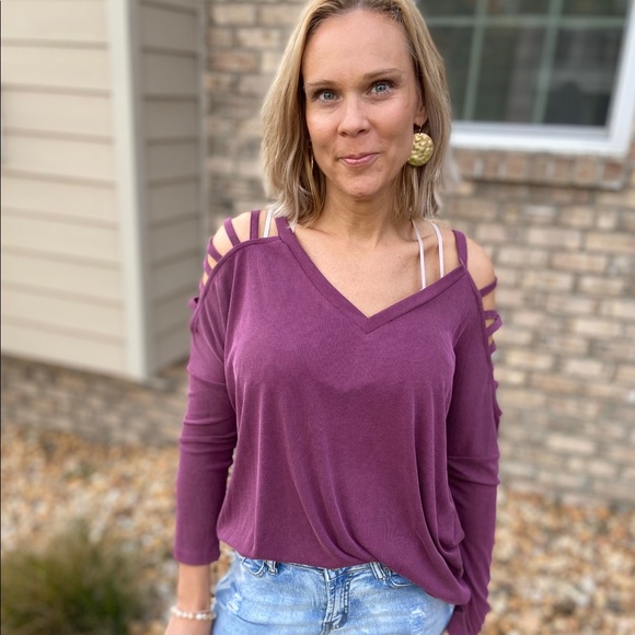 Strappy sleeve modal top - Picture 2 of 8